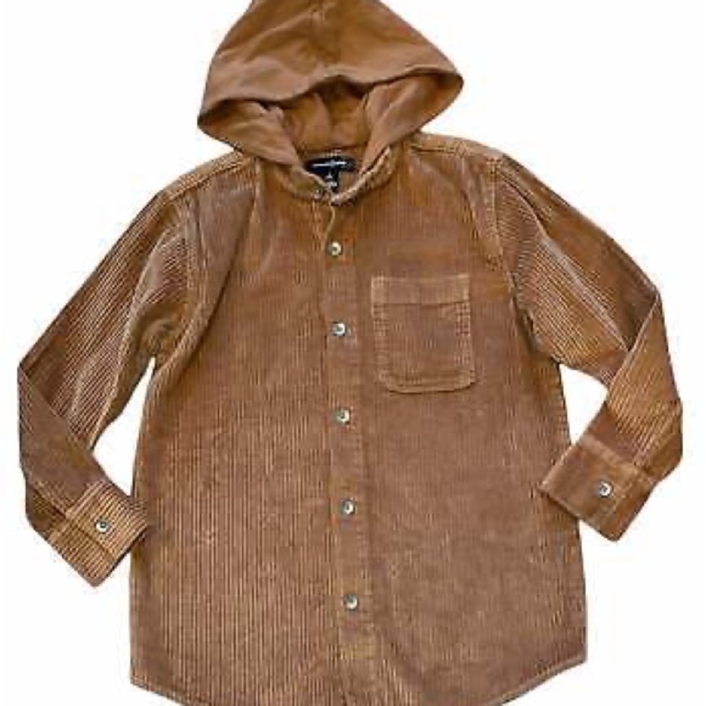 Treasure & Bond boys corduroy button down hoodie 8/10